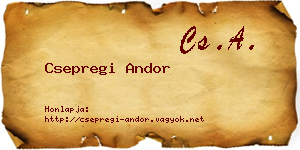 Csepregi Andor névjegykártya